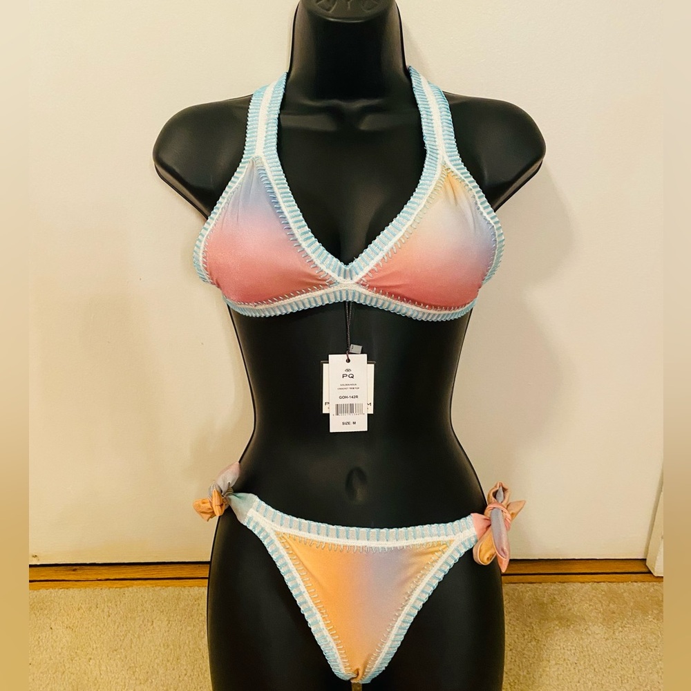 Platinum inspired by Solange Ferrarini Crochet Trim Tie Bikini